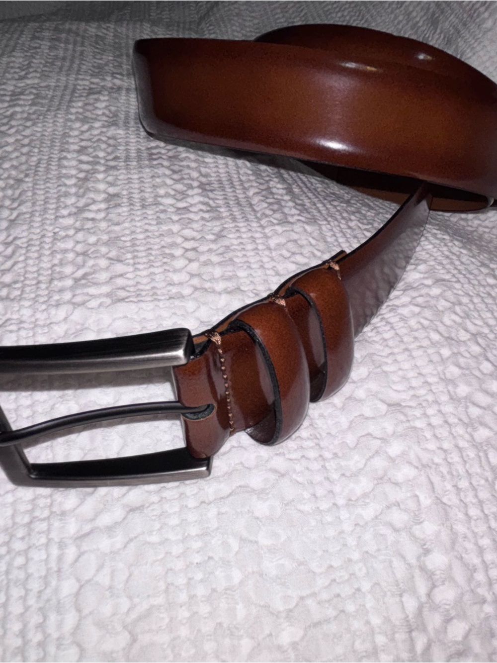 Men's Classic Brown 100% Italian Leather Belt - Dress Belt size 40
